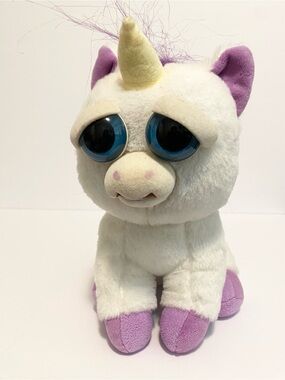 Feisty Pets Unicorn Plush White Purple Squeeze Stuffed Animal Toy